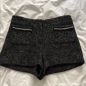 Maje size 36 Black Tweed Women Shorts